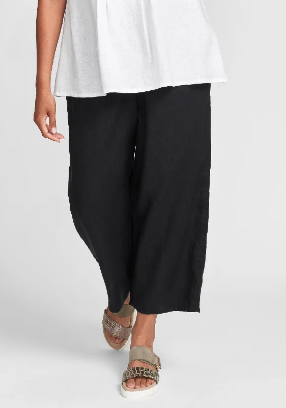 Floods - Linen Pants With Elastic Waist - FINAL SALE Stylish Slim Trousers