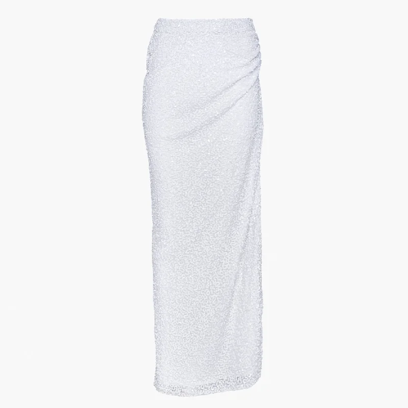 Giselle Sequin Embellished Maxi Skirt leather skirt bold