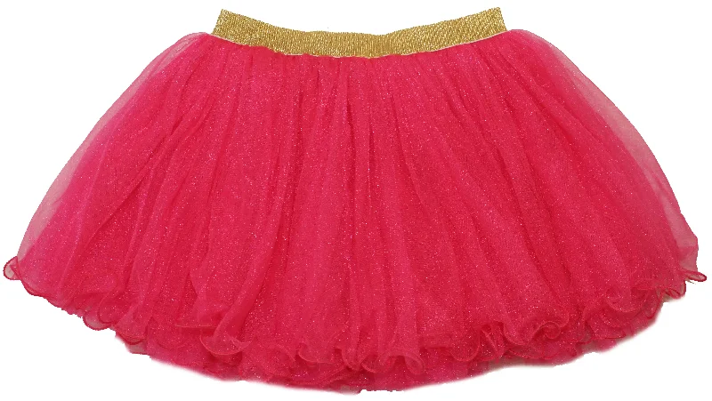 Gold Elastic Hot Pink Tutu Skirt modal blend skirt