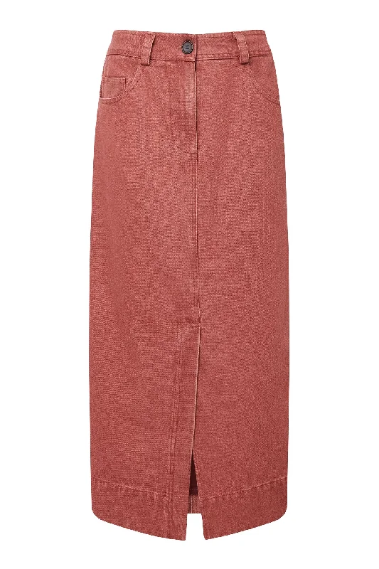 GRACE SKIRT - Red Wash casual skirt length