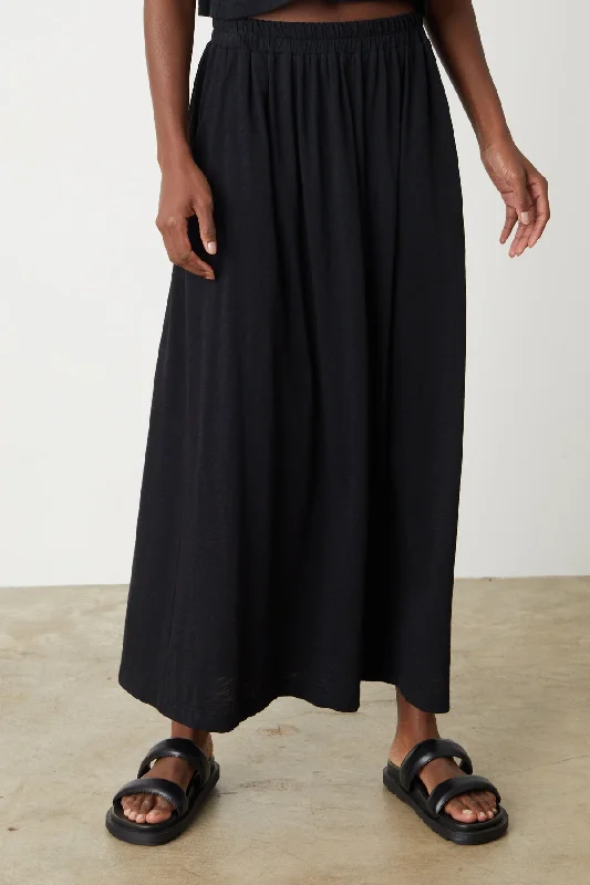GWEN COTTON SLUB MAXI SKIRT patchwork skirt art