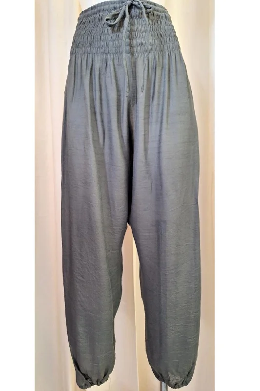 Harem Pants - Charcoal Comfortable Pleated Pants