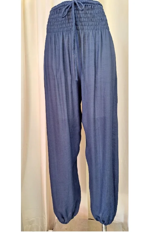 Harem Pants - Navy Elegant Palazzo Trousers