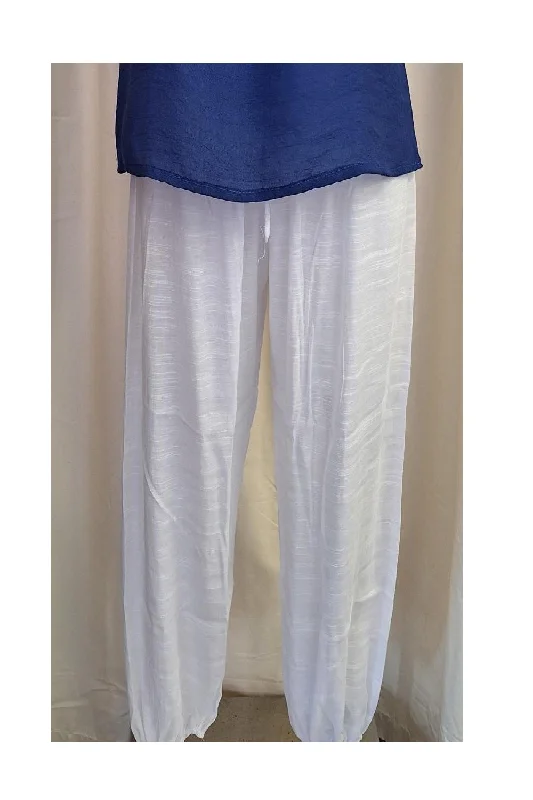 Harem Pants - White Trendy Work Pants