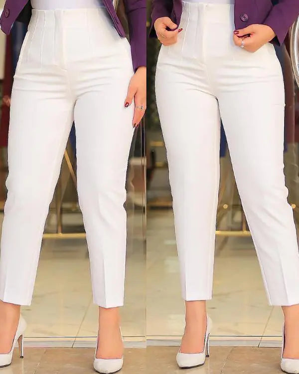 High Waist Cropped Work Pants Classic Cropped Pants