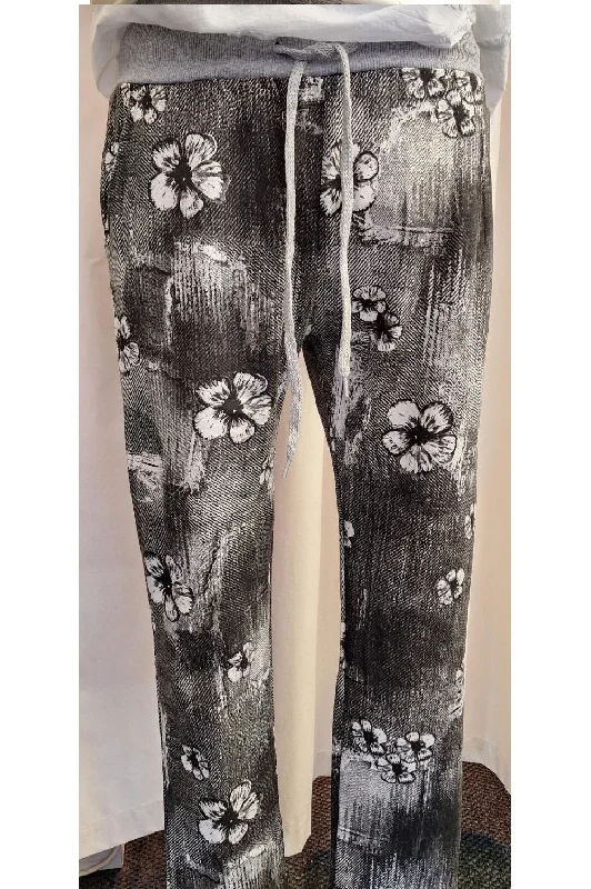 Italian Stretch Pants - Pansy, Charcoal Lightweight Jogger Pants