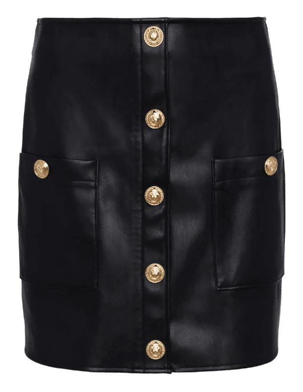 L'Agence Truman Leather Mini Skirt chiffon skirt airy