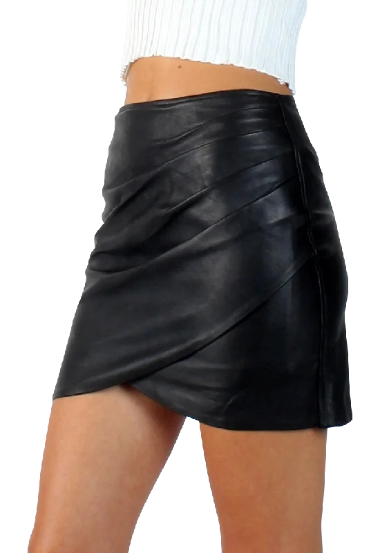 Leather Wrap Mini Skirt wrap skirt elegant