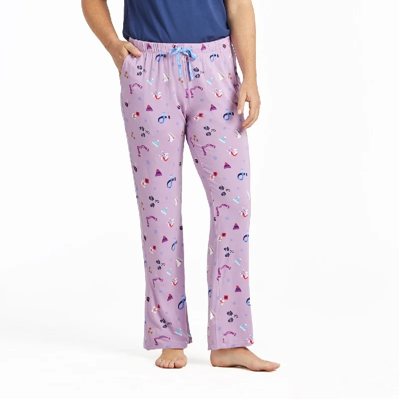 Life is Good Women's Cozy Winter Pattern Lightweight Sleep Pants, Violet Purple Soft Wool Pants Life is Good Women's Cozy Winter Pattern Lightweight Sleep Pants, Violet Purple Soft Wool Pants