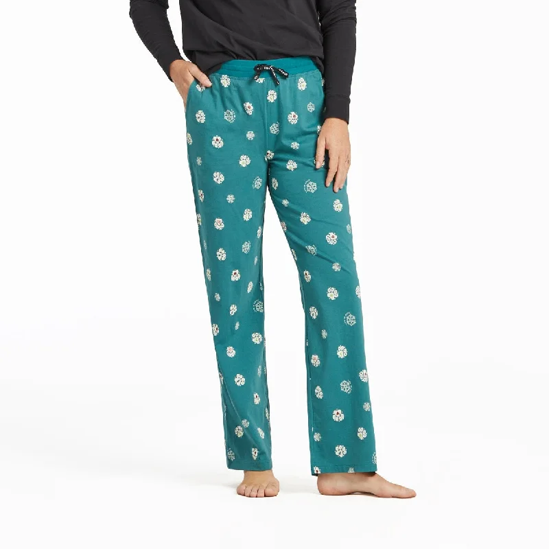 Life is Good Women's Nordic Holiday Paw Pattern Snuggle Up Sleep Pants, Spruce Green Casual Skinny Fit Pants Life is Good Women's Nordic Holiday Paw Pattern Snuggle Up Sleep Pants, Spruce Green Casual Skinny Fit Pants