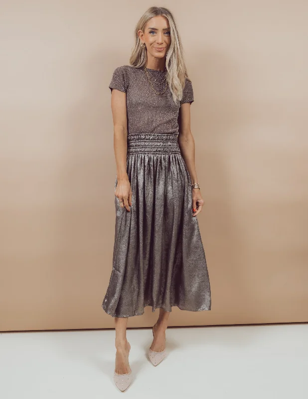 Maggie Metallic Skirt denim skirt trendy