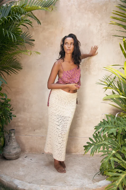 MOMENTS BETWEEN SKIRT - NATURAL linen skirt natural