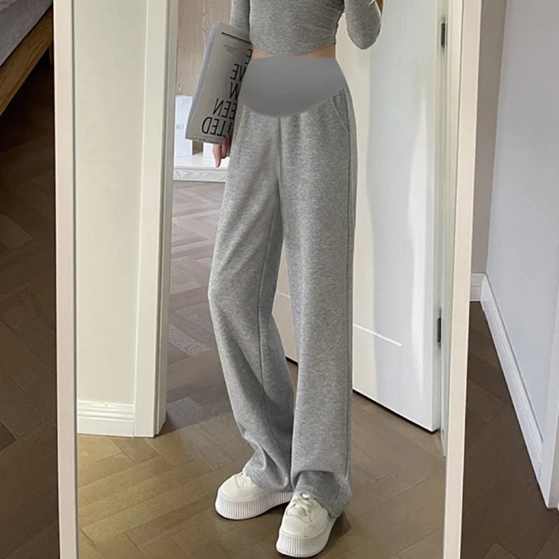 NiDELL Maternity Pants . Casual Pants Spring and Autumn Versatile Maternity Pants Wide Leg Slimming Maternity Pants Trendy Mom Comfortable Jogging Pants