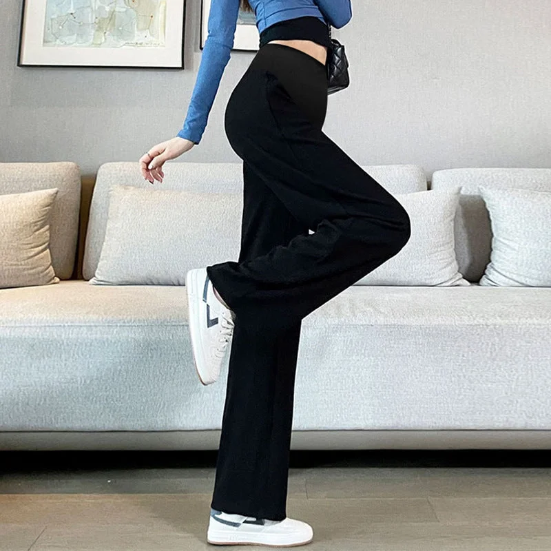 NiDELL Maternity Pants . Summer Thin Casual Ice Silk Wide-Leg Pants Summer Loose Breathable Cool Feeling Mop Pants Chic Capri Pants NiDELL Maternity Pants . Summer Thin Casual Ice Silk Wide-Leg Pants Summer Loose Breathable Cool Feeling Mop Pants Chic Capri Pants
