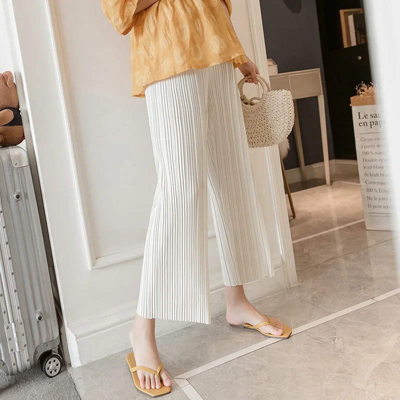 NiDELL Pregnant Women Cropped Pants Summer Thin Wide-Leg Pants Pressure Zou Striped Maternity Pants Pregnant Women Casual Loose Pants Formal Linen Trousers NiDELL Pregnant Women Cropped Pants Summer Thin Wide-Leg Pants Pressure Zou Striped Maternity Pants Pregnant Women Casual Loose Pants Formal Linen Trousers