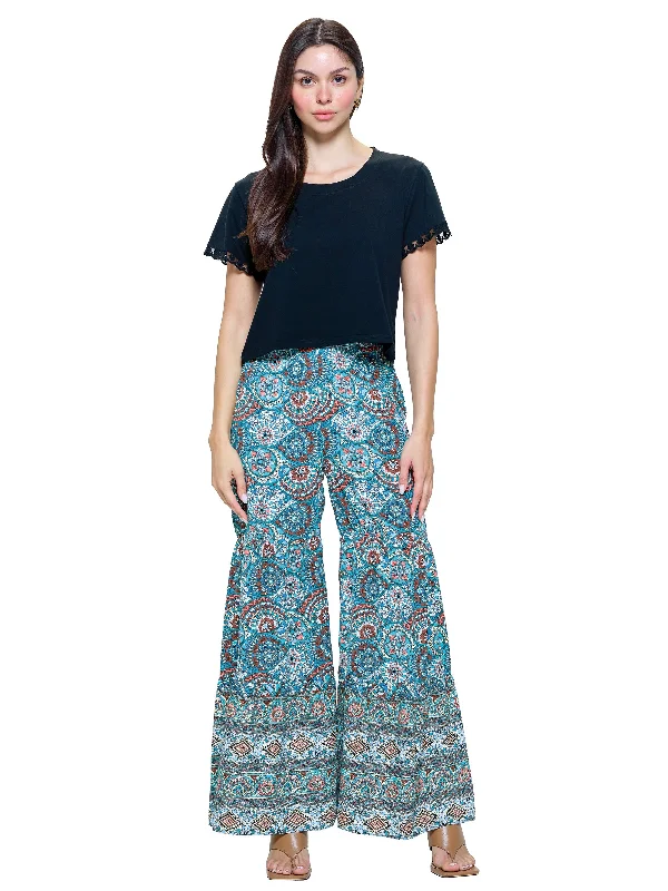 Pants Palazzo Floral Tiered Trendy Printed Pants