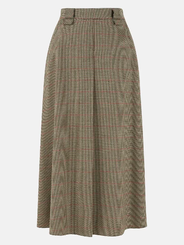 Printed Midi Skirt pleated skirt texture