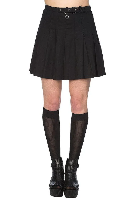 Pleated Ring Skirt spandex blend skirt
