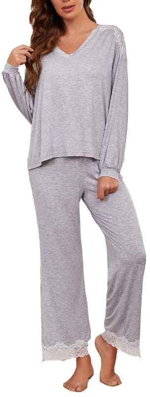 RH Women’s Pyjama Set Super-Soft Long Sleeve Top Pants Night Pajama RHW2927-A Comfortable Maternity Pants