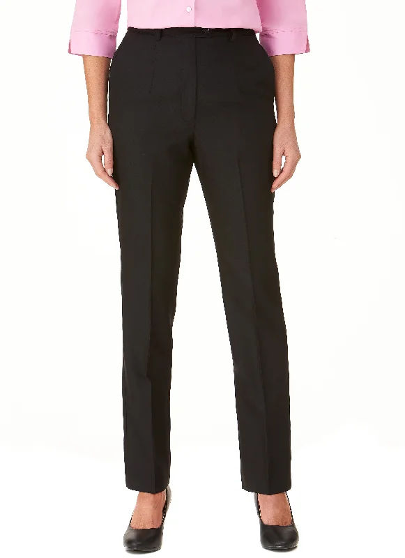 ROBINVALE FLAT FRONT PANT - BLACK High-Waist Jeans
