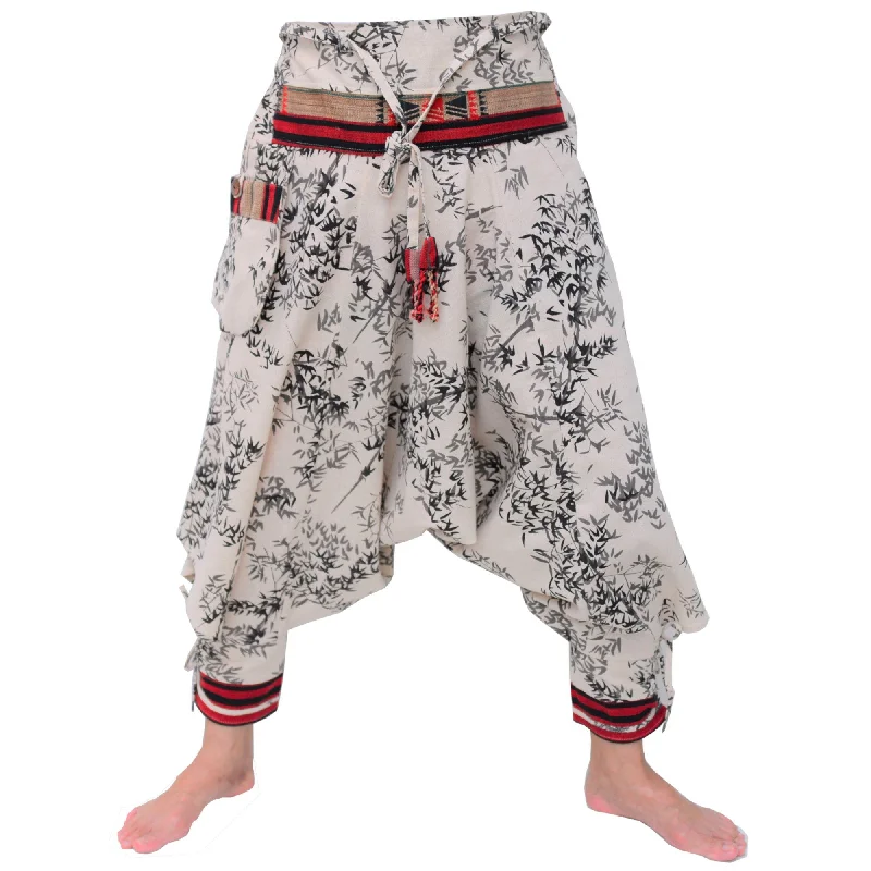 Samurai Pants Harem Pants Ninja Pants Men Women Beige Bamboo Stylish Harem Pants