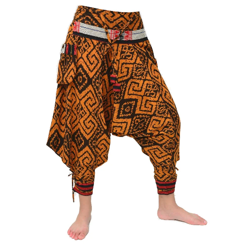 Samurai Pants Harem Pants Ninja Pants Men Women Brown 2 Tone Cozy Jogger Leggings