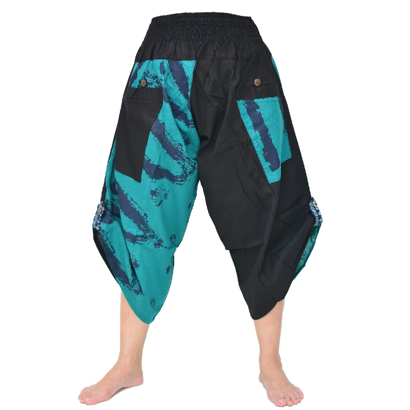 Samurai Pants Ninja Pants Yoga Pants Men Women Black Blue Chic Checkered Pants
