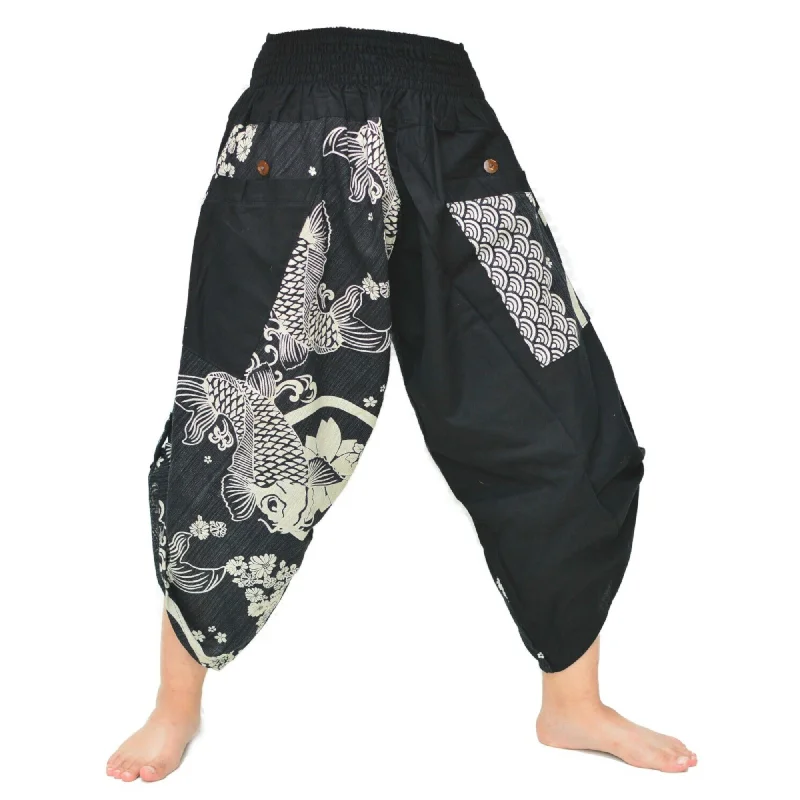 Samurai Pants Ninja Pants Yoga Pants Men Women Black Trendy Work Pants