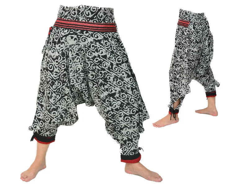 Samurai Style Harem Pants Men Women Black Grey Comfortable Maternity Pants