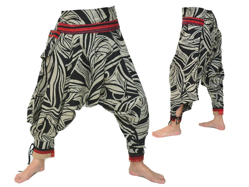 Samurai Style Harem Pants Men Women Black Grey Trendy Work Pants