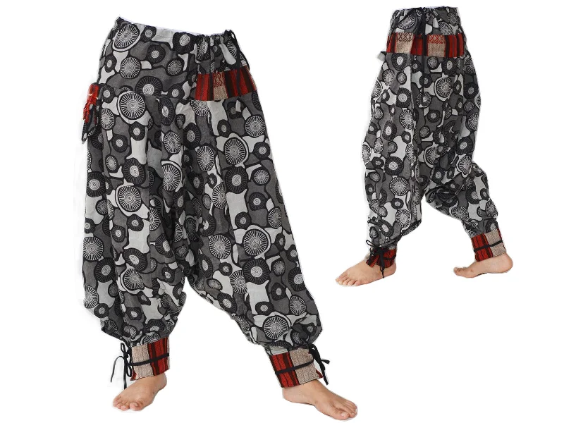 Samurai Style Harem Pants Men Women Black Grey Formal Slim Pants