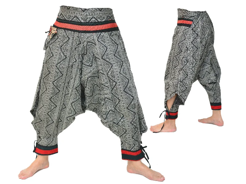 Samurai Style Harem Pants Men Women Black Grey Cozy Lounge Pants