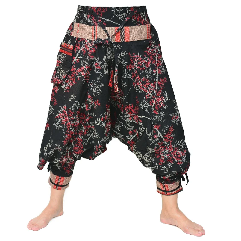 Samurai Style Harem Pants Ninja Pants Men Women Black Bamboo Fashionable Jogger Pants Samurai Style Harem Pants Ninja Pants Men Women Black Bamboo Fashionable Jogger Pants