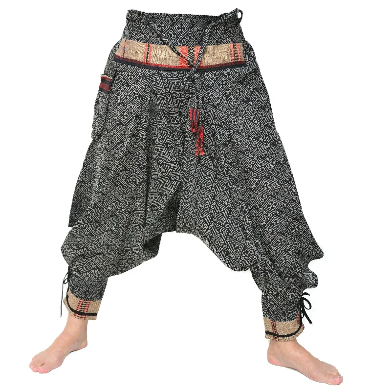 Samurai Style Harem Pants Ninja Pants Men Women Black Grey Trendy Palazzo Pants