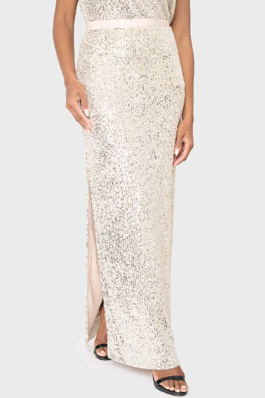 Sparkle & Shine Sequin Maxi Skirt breathable skirt fabric