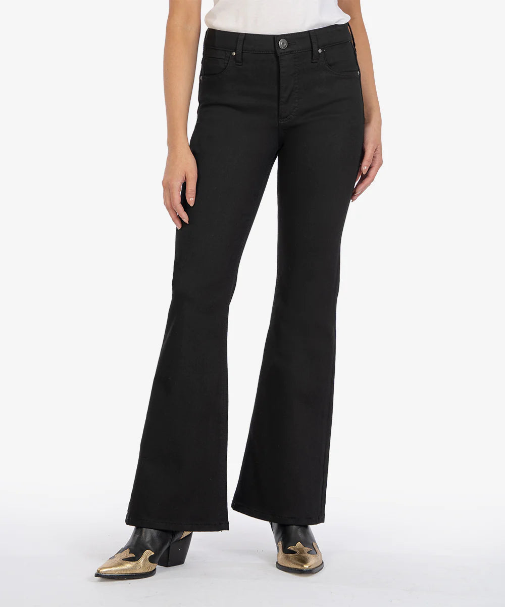 Stella Fab Ab High Waist Flare Pant by Kut from the Kloth in Black Wash Casual Sweatpants Style