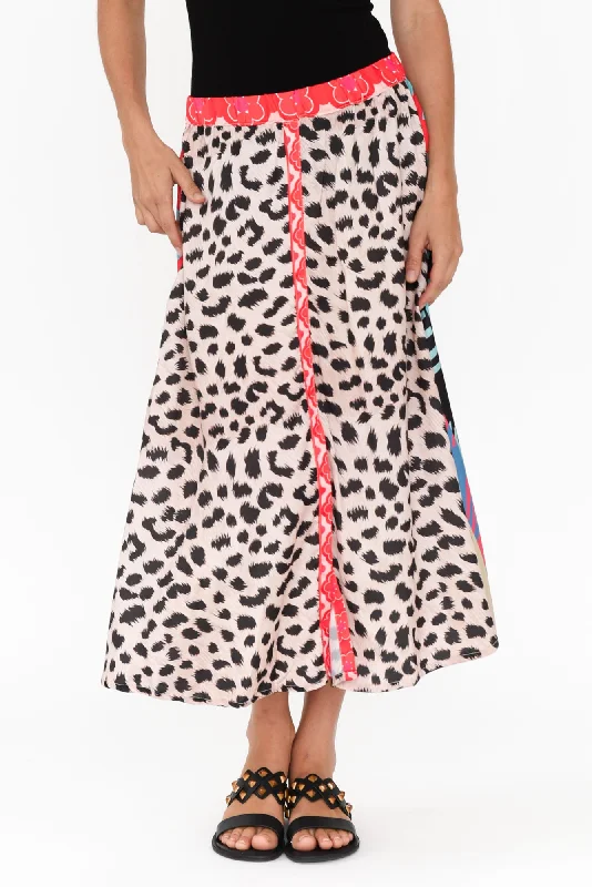 Sulky Red Leopard Skirt velvet skirt luxury