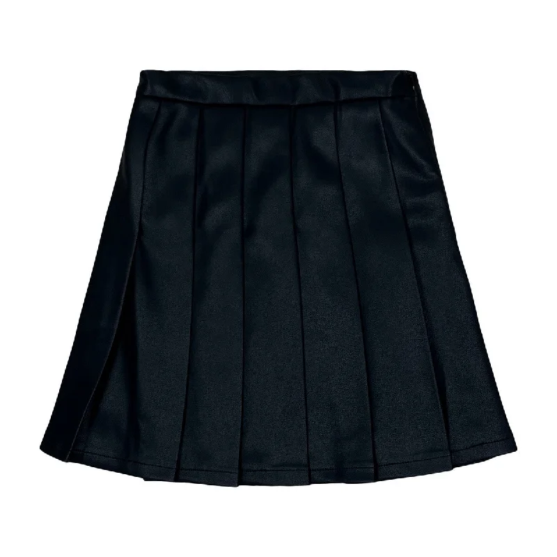 Teela Black Leather Skirt wool skirt warm