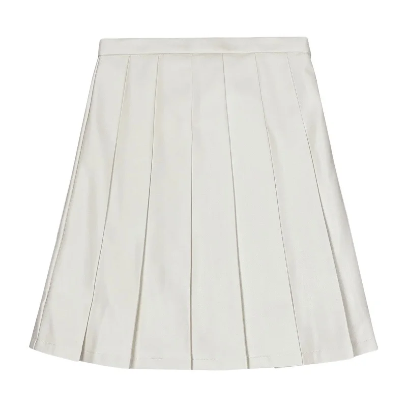 Teela Ivory Leather Skirt velvet skirt rich