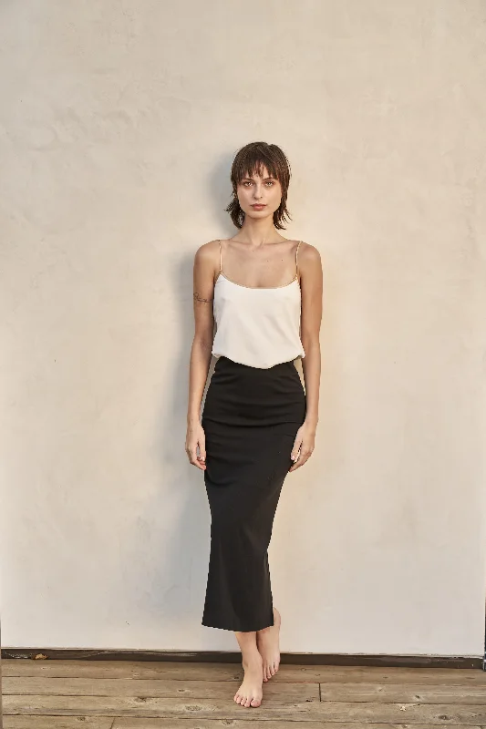 Thayer Skirt in Black leather skirt sleek