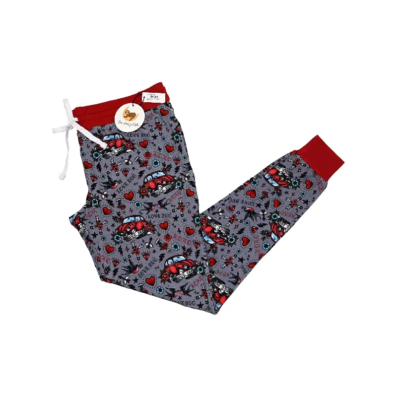 The Sleepy Sloth Valentine's Day Love Bug Print Women's Sleepy Pants Pajama Bottoms Stylish Paperbag Waist Pants The Sleepy Sloth Valentine's Day Love Bug Print Women's Sleepy Pants Pajama Bottoms Stylish Paperbag Waist Pants