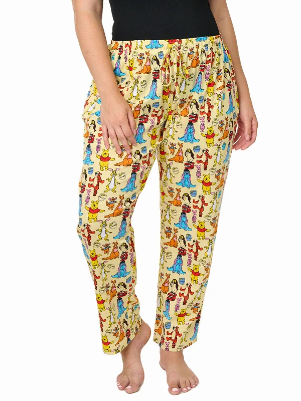 Women's Disney Winnie The Pooh Pajama Pants Loungewear Yellow Eeyore Piglet Owl Lightweight Jogger Pants Women's Disney Winnie The Pooh Pajama Pants Loungewear Yellow Eeyore Piglet Owl Lightweight Jogger Pants
