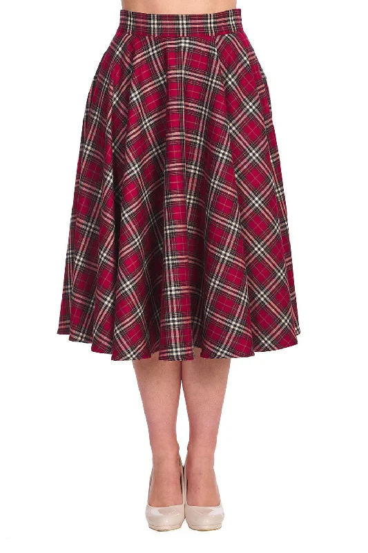 Winter Check Swing Skirt patchwork skirt art