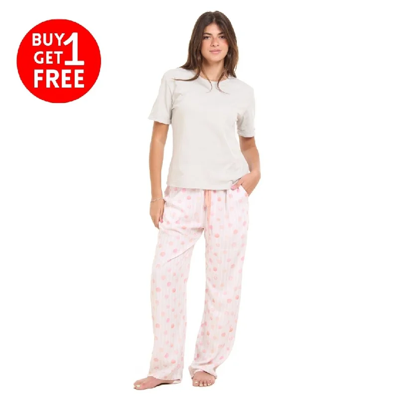 Women summer pajama set Silver Grey Tee + Watercolor Bubbles Pants Slim-Fit Khaki Pants Women summer pajama set Silver Grey Tee + Watercolor Bubbles Pants Slim-Fit Khaki Pants