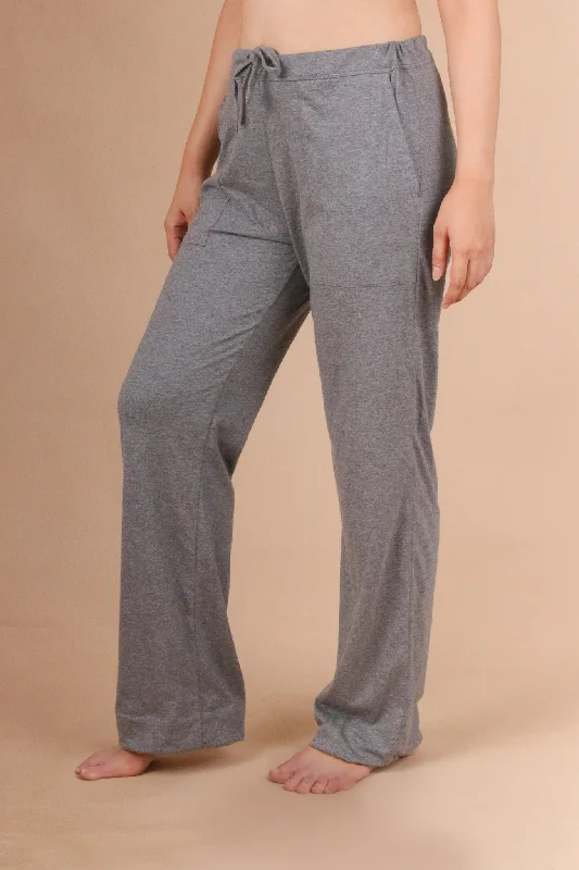 Women's Drawstring Pants with Patch Pockets Soft Wool Pants